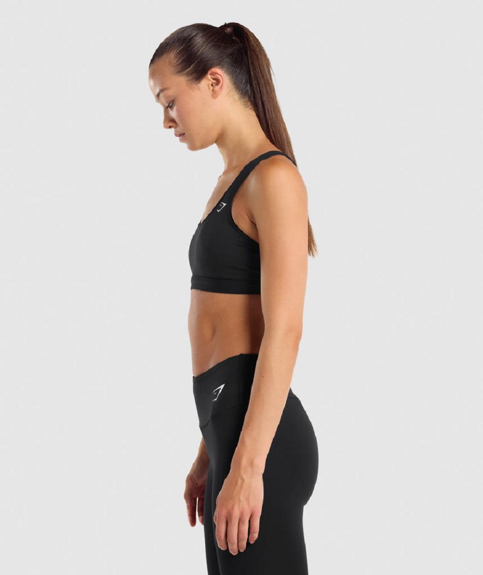 Gymshark Scoop Neck Ženske Sportski Grudnjak Crne | HR 3393QMA